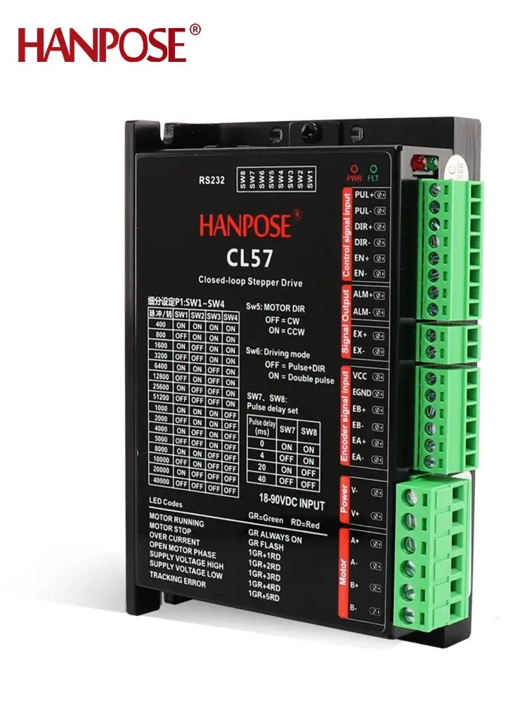 CL57 18-90VDC-Controller für NEMA17 23 Schrittmotoren und Servomotoren, Hybrid-Treiber für CNC.