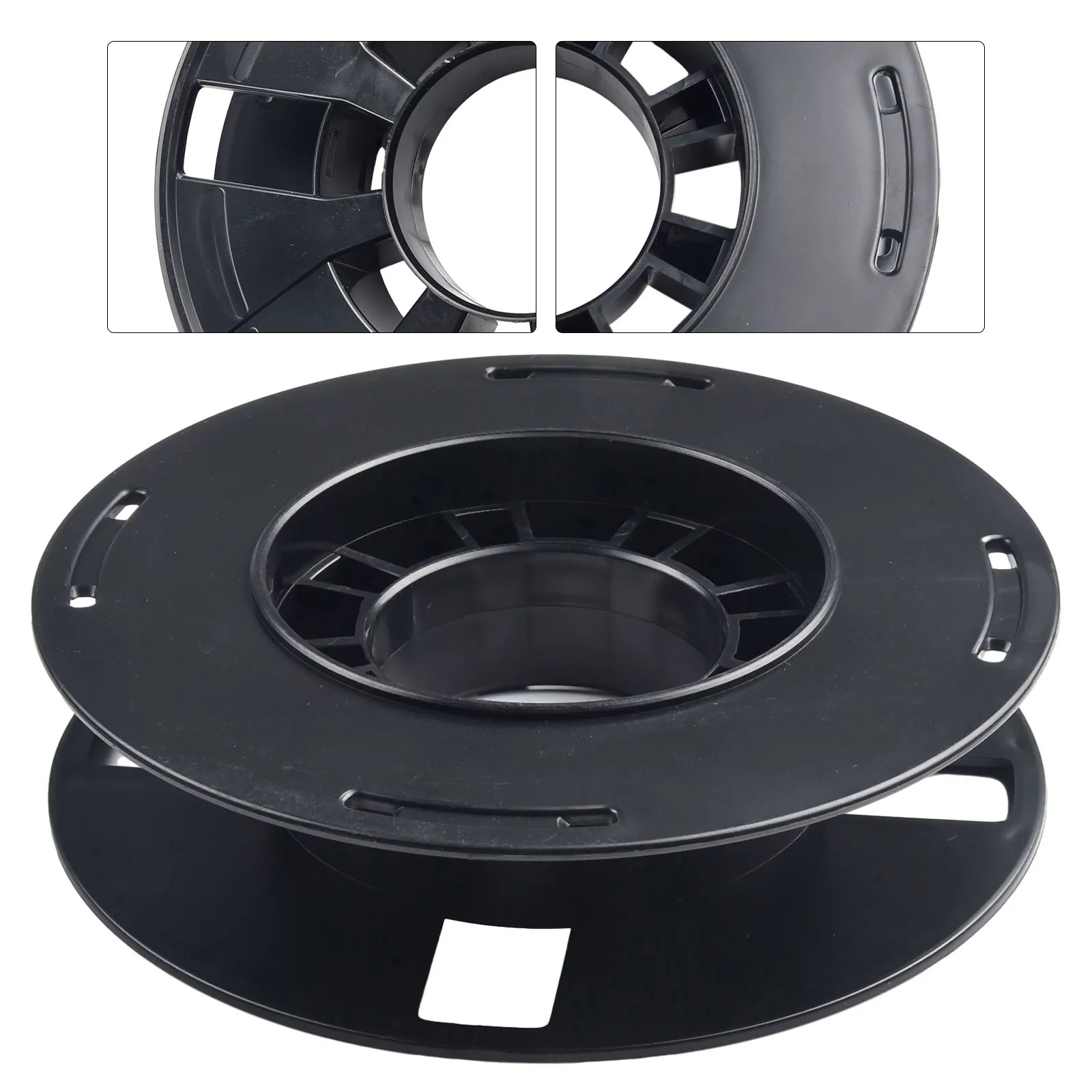 Empty Cable Wire Reel Drum, Convenient Storage Solution for Cables, Christmas Lights, and Ethernet Cables Black