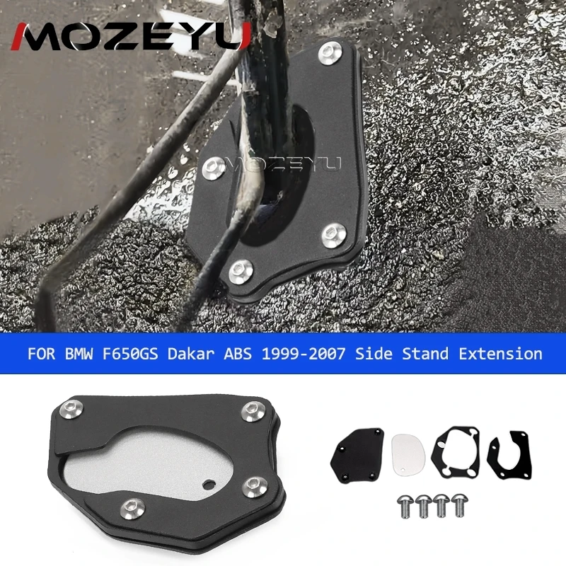 

FOR BMW F650 F 650 GS 650GS Dakar ABS 1999-2007 F650GS Motorcycle Kickstand Foot Side Stand Extension Plate Enlarger Pad Support