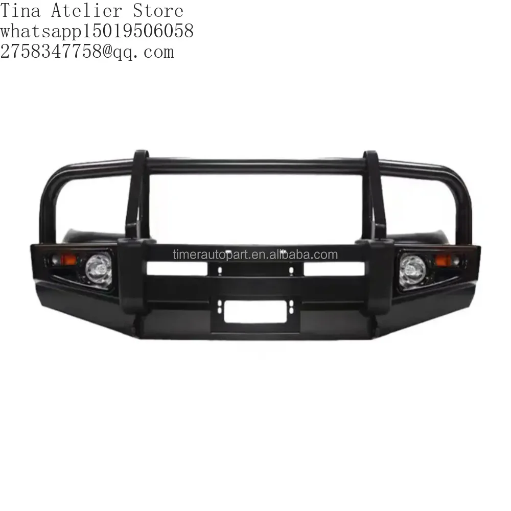 New 4WD Off-road SUV Car Outdoor Steel Front Bumper Bar with Tow Hook and Winch Mount Protection Hanger Frame for FJ
