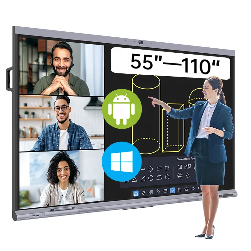 2024 New Products 4k Android11.0 Lcd Interactive Flat Panel Whiteboard Touch Screen Monitor Interactive Whiteboard