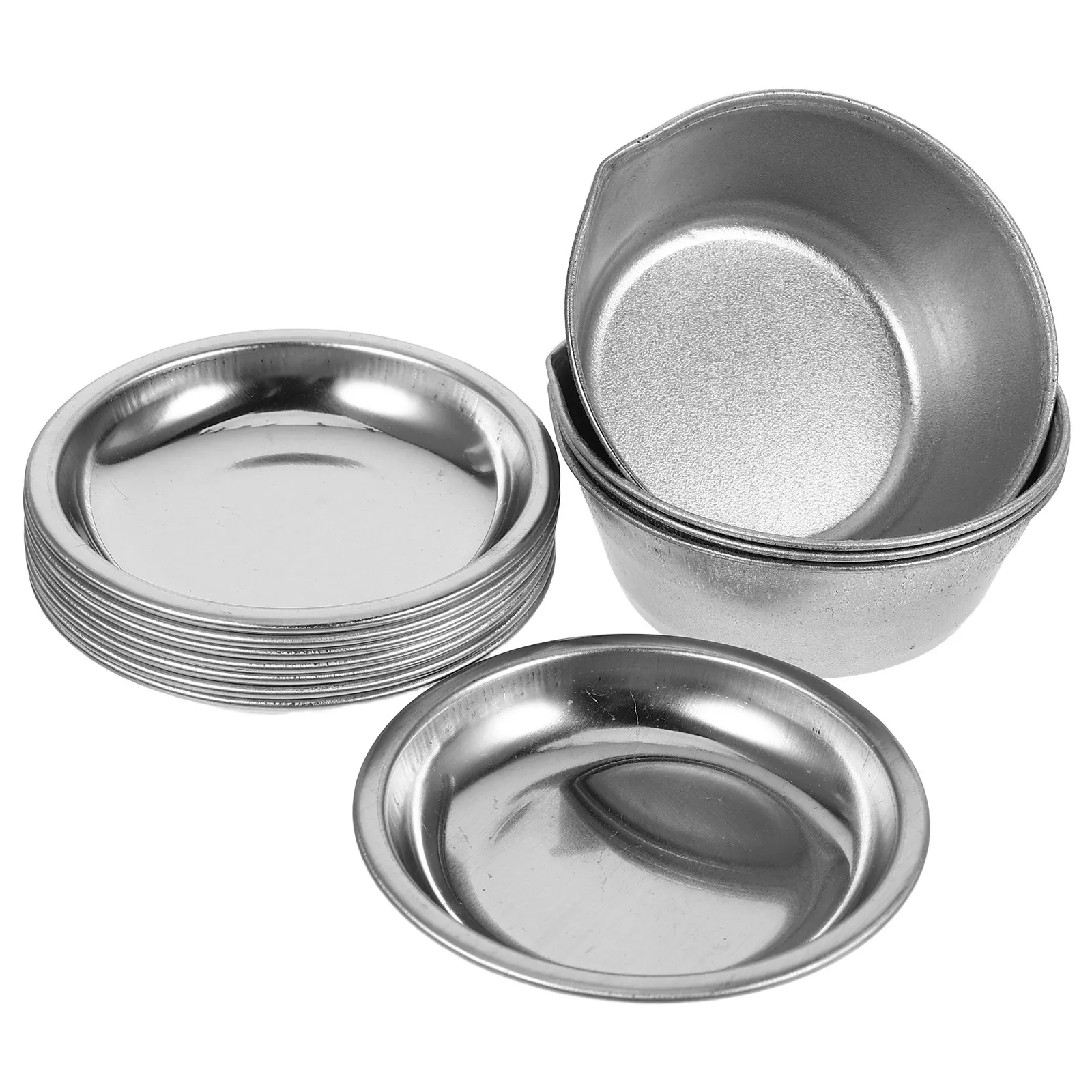 1Set Iron Paint Mixing Tray Round Shape with Spout for Precise Color Blending Scale Models Watercolor Oil Painting Mini Palette