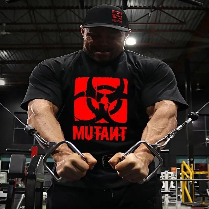 2026 Men's Sport Workout Gym Loose Fit Cotton T-Shirt Oversized Streetwear Tee High-end Luxury Unisex Style
