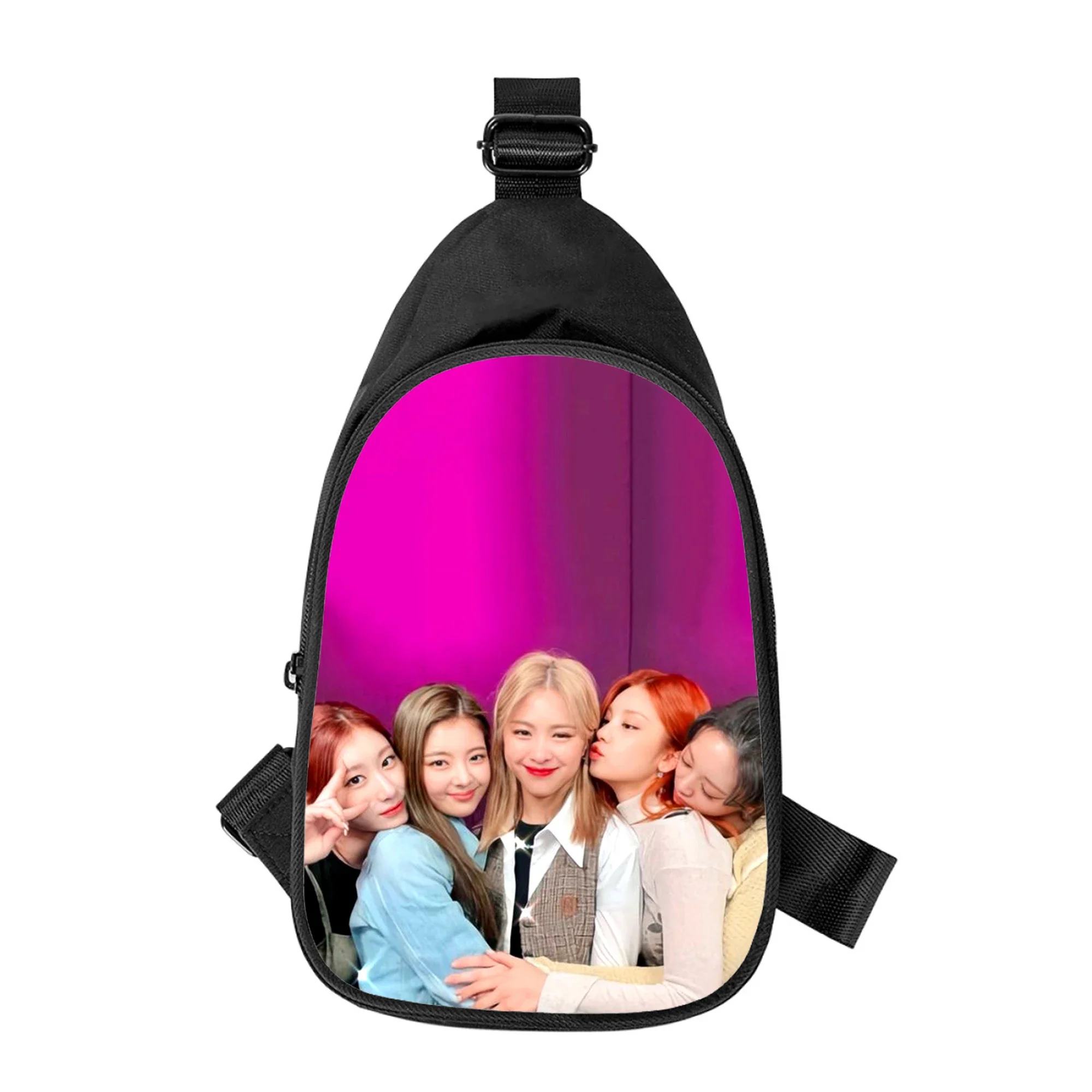 Kpop Itzy 3d Print Nieuwe Mannen Cross Borst Tas Diagonaal Vrouwen Schoudertas Echtgenoot School Taille Pack Mannelijk Borstpakket