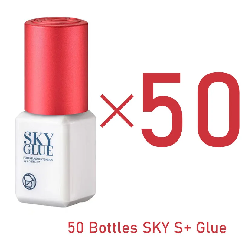 50 Bottles SKY S Plus Glue for Eyelash Extension Korea Original 5ml Red Cap Beauty Health Lash Shop Makeup Tools Black Adhesive