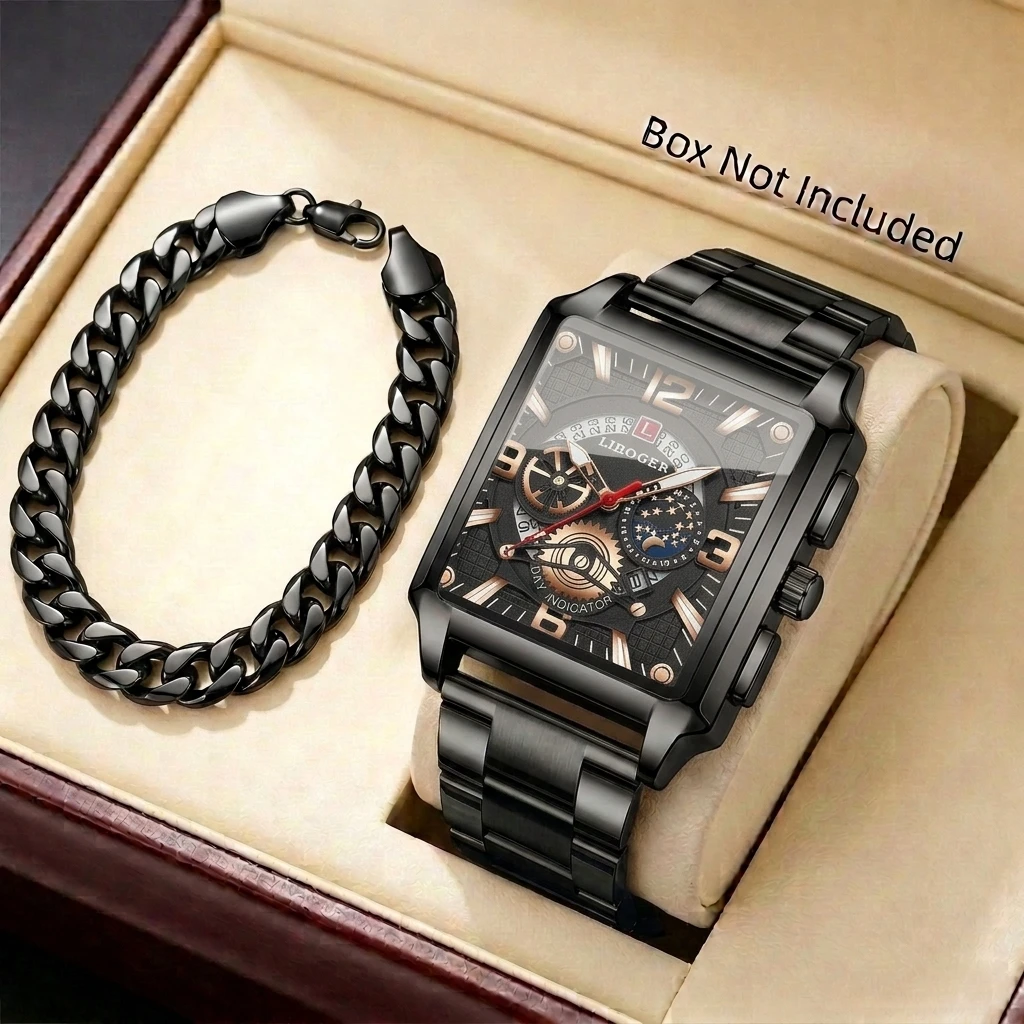 Luxury Watch Organizer For Men - Conjunto de 2 Relógios de Pulso