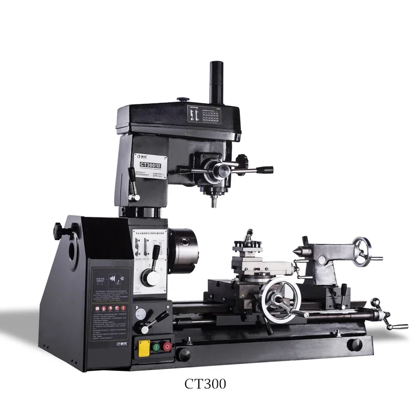 

CT300 Household Multi-function Lathe Machine Drilling Rig Drilling and Milling Machine 220V Metal Milling Mini Lathe Machine 1PC