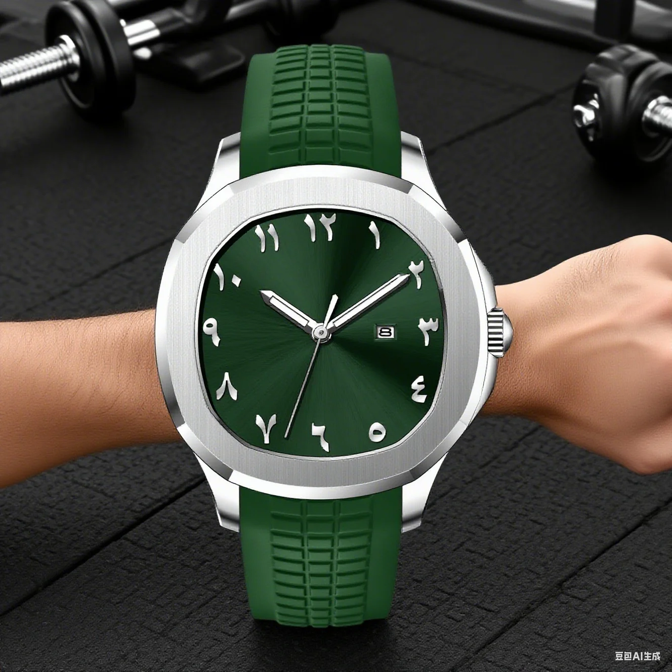 Luxury Men Sports Quartz Watch Fashion Arabic Numerals Silicone Strap Simple Casual Design Creative Gift Well-Dressed Gentlemen