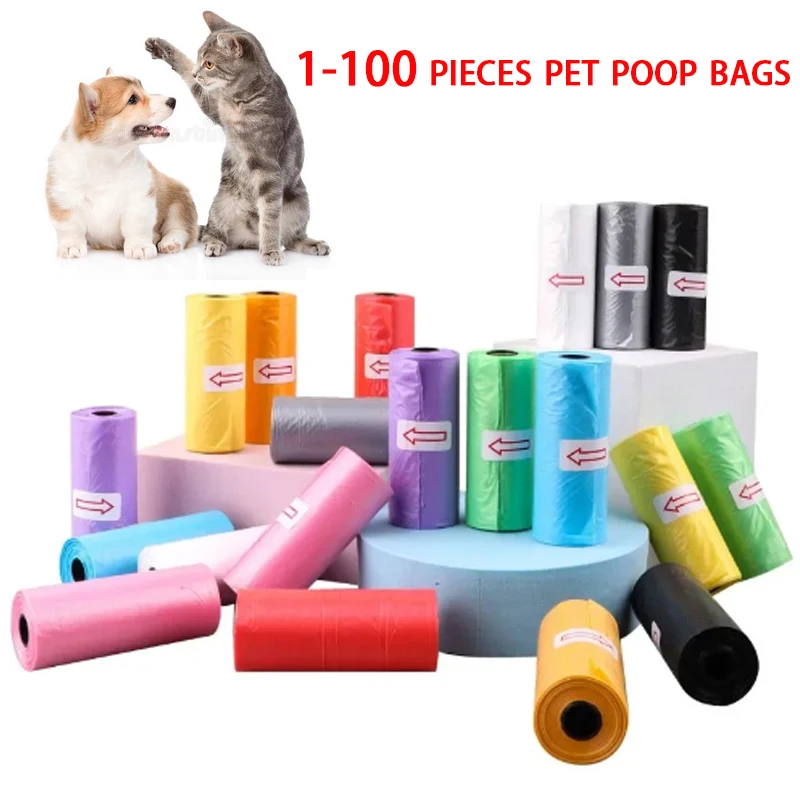 100Rolls Dogs Poop Bags Outdoor Home Eco Pet Waste Bag Cleaning WasteDisposable Trash Pouch Portable Cat Pooper Scooper Bag Roll