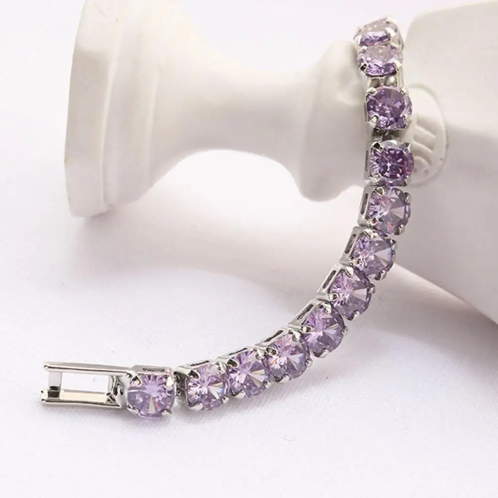 Rhinestone Bracelet Luster Beads Bracelet Women Wrist Chain Bracelet Shiny Tennis Bracelets Cubic Zirconia Crystal Bracelets