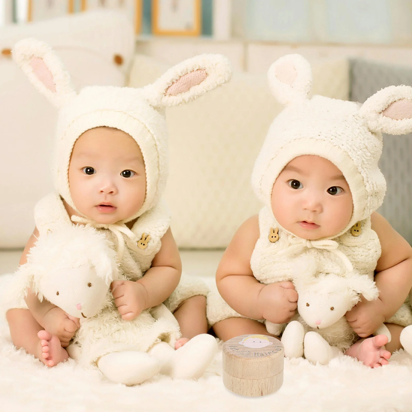 Caixa de lembrança para primeiro corte de cabelo de bebê, caixa de armazenamento de cabelo de madeira para meninos e meninas, preservação de memória, presentes de fadas