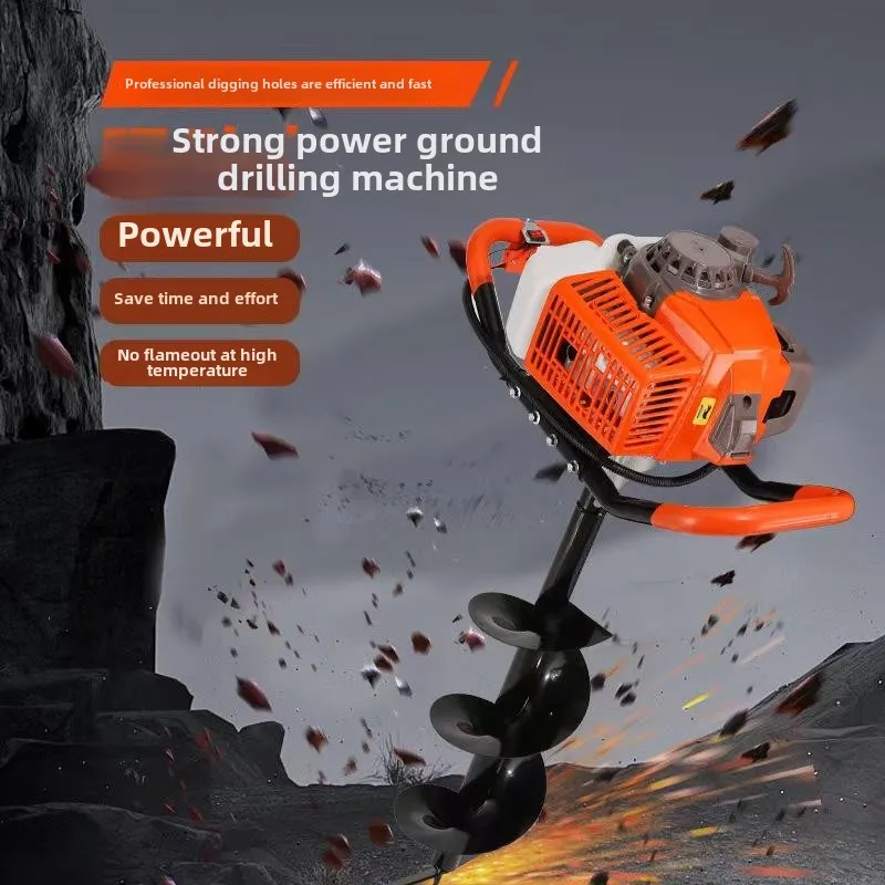 Single Person New Model Four-Stroke Fuel Ground Auger Piling Planting Machine for Orchard Greenhouse Hole Drilling Other