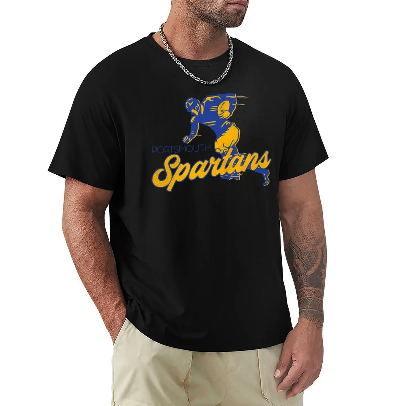 Portsmouth Spartans T-Shirt Basic Simple Casual Short Sleeve Tee