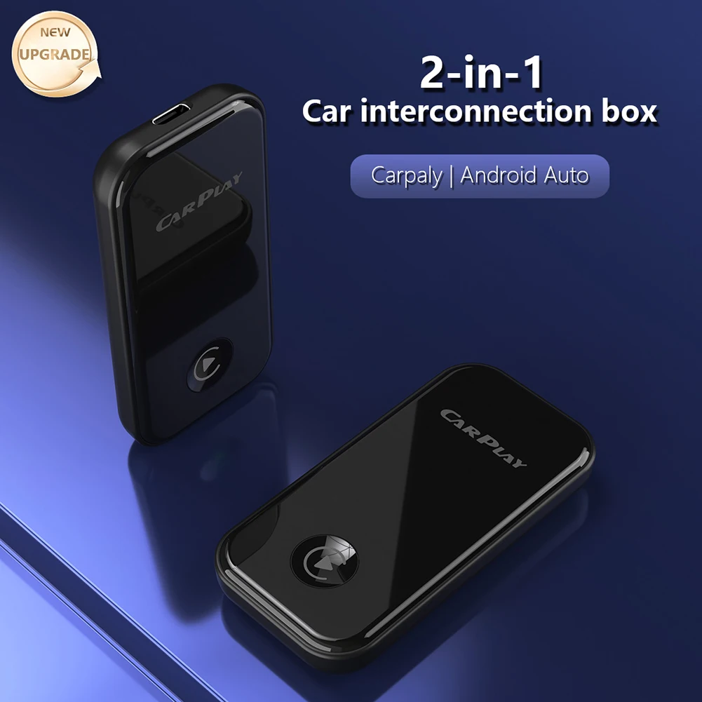 

2-in-1 Wireless Carplay & Android Smart AI Box Convert Wired To Wireless Wireless CarPlay Adapter Plug & Play for iPhone Android