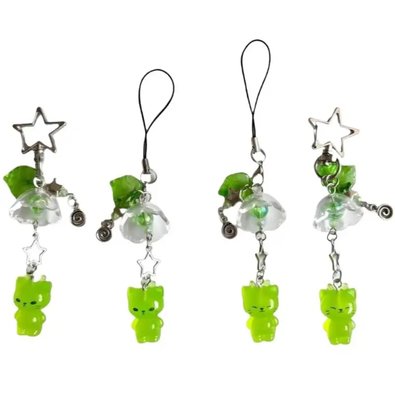 Niedlicher Leuchtender Alien-Katzen-Schlüsselanhänger aus Harz, Handy-Anhänger, Taschenanhänger, Rucksack- und Handtaschen-Accessoire, Party-Geschenk – Detail 7