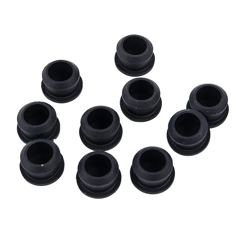 B*10pcs Black Silicone Rubber Snap-on Hole Plug 2.5-14mm Blanking End Caps Seal Stopper