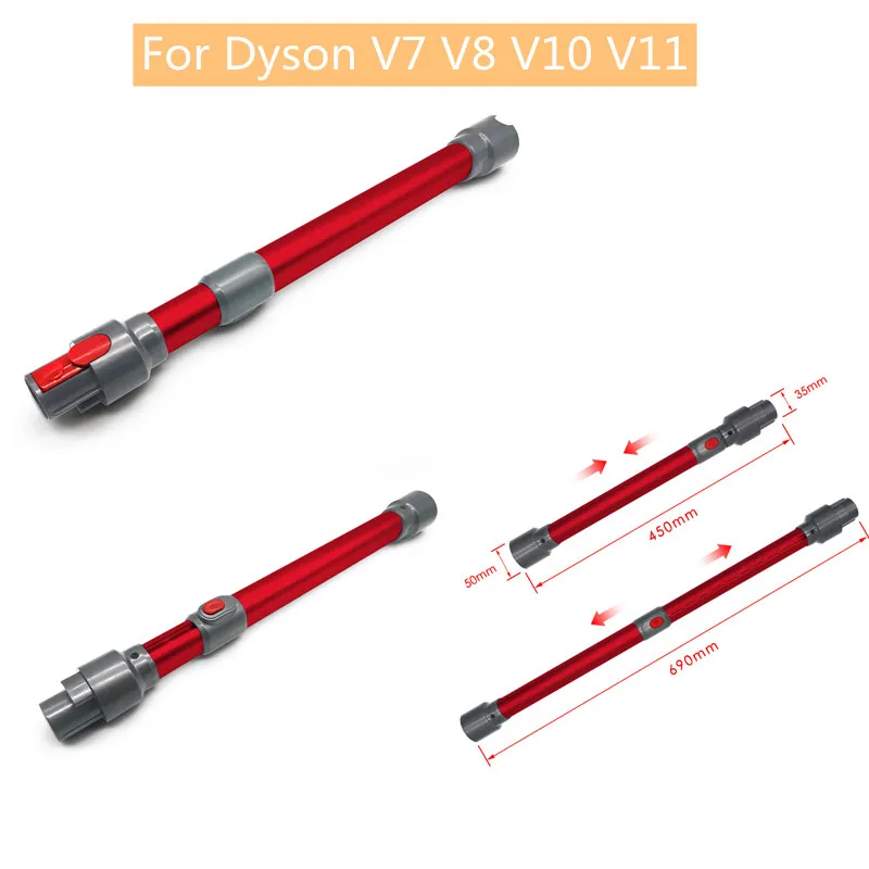 Extension de tuyau droit télescopique pour aspirateur Dyson, V7, V8, V10, V11, plus récent