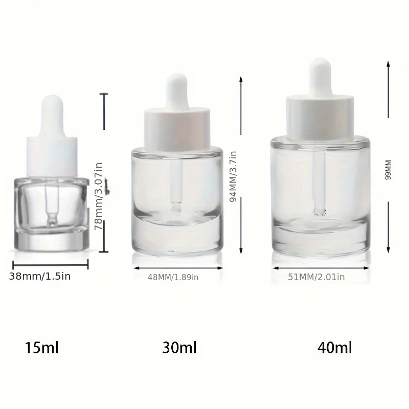 6 stücke 15ml 30ml 40ml dickes klares Glas ätherische Öle Serum flasche mit Pipette Pipette Parfüm Aroma therapie nachfüllbare Flaschen