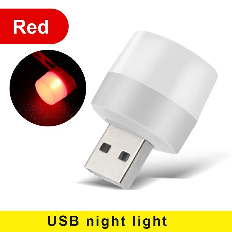 Portable USB Plug LED Night Lamp PC Laptop USB Small Round Bulb Car Home Ambient Lamp Eye Protection Reading Light