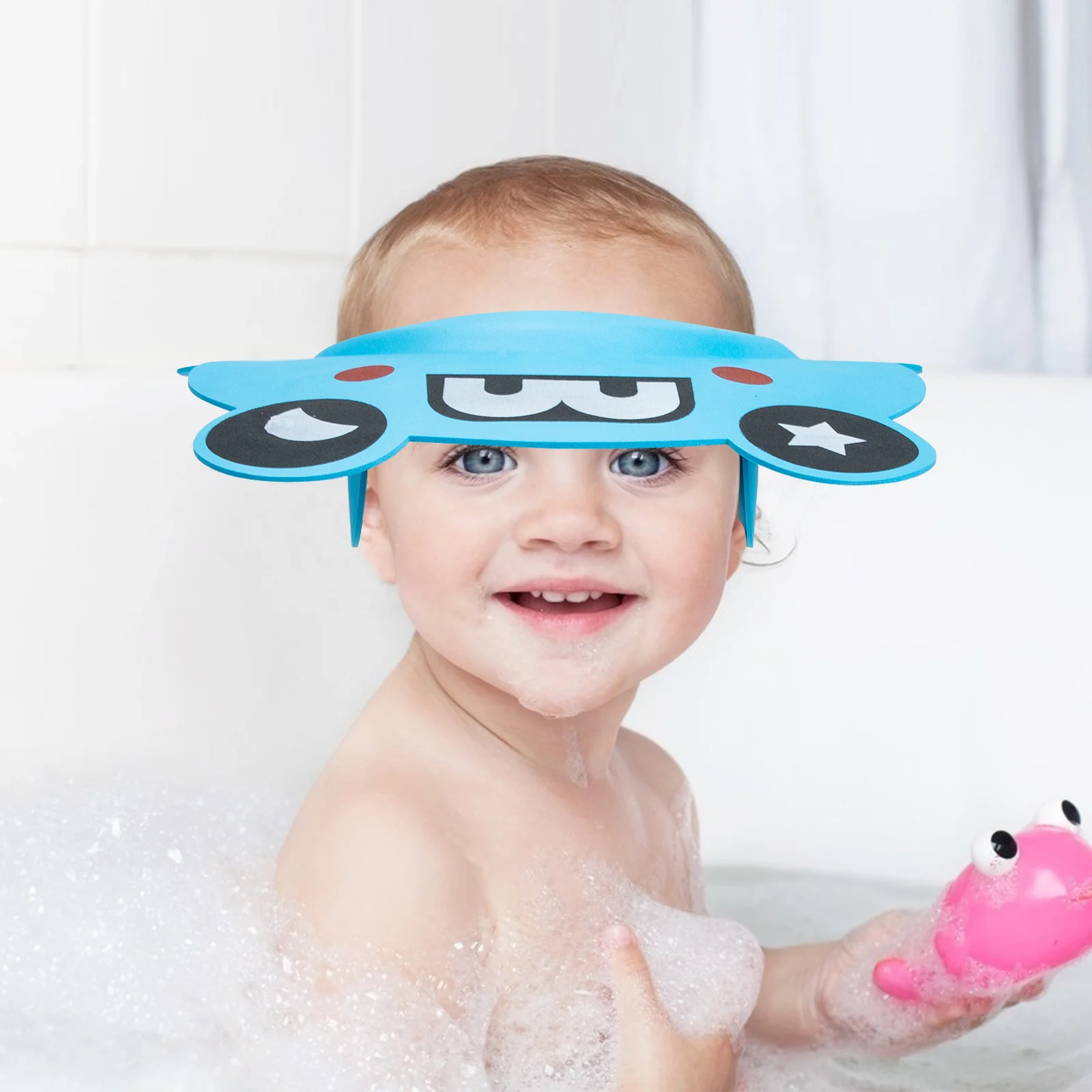 

2Pcs Baby Shower Hat Waterproof Bath Cap for Toddler Adjustable Shampoo Hat for Kids Non Slip Bath Time Fun Care