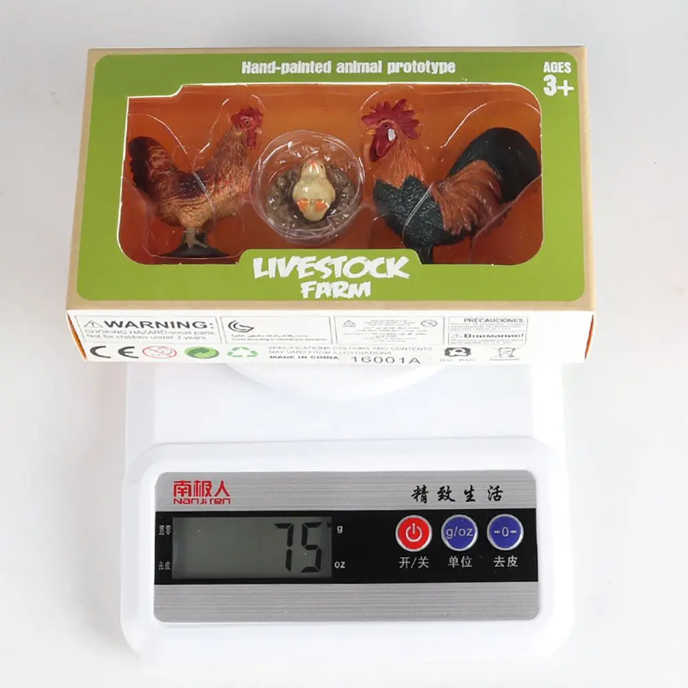 ของเล่นเพื่อการศึกษาชนิดบรรจุกล่องเด็กความรู้ความเข้าใจไมโครภูมิทัศน์ฟาร์มสัตว์ปีกตุ๊กตาไก่ไก่ลูกไก่ครอบครัวรุ่น