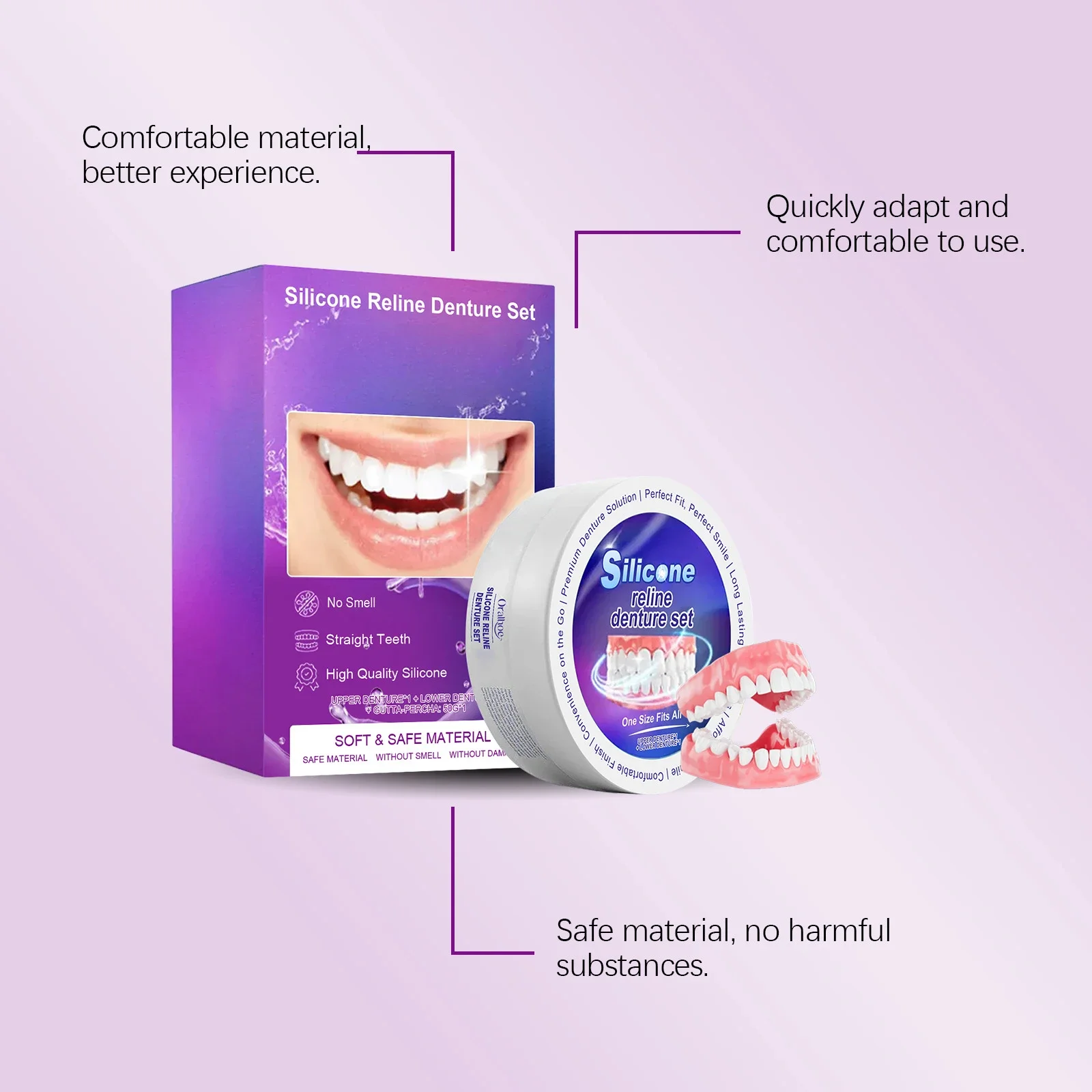 مجموعة أسنان من السيليكون تناسب أطقم الأسنان المؤقتة لتقويم الأسنان المزيفة للعناية بصحة الفم وتبييض الأسنان محاكاة 2026 #5