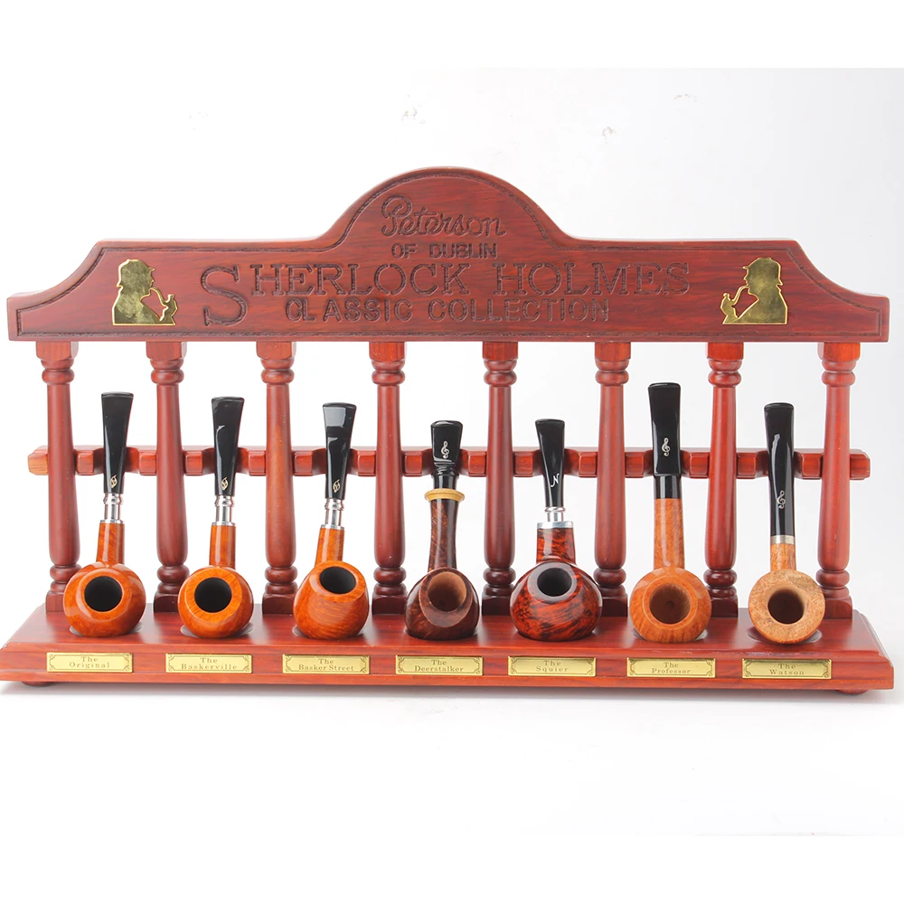 

MUXIANG 7-position tobacco pipe wooden frame Imported rosewood wooden frame Desktop vertical ornament L：470mm W : 90mm H : 270mm