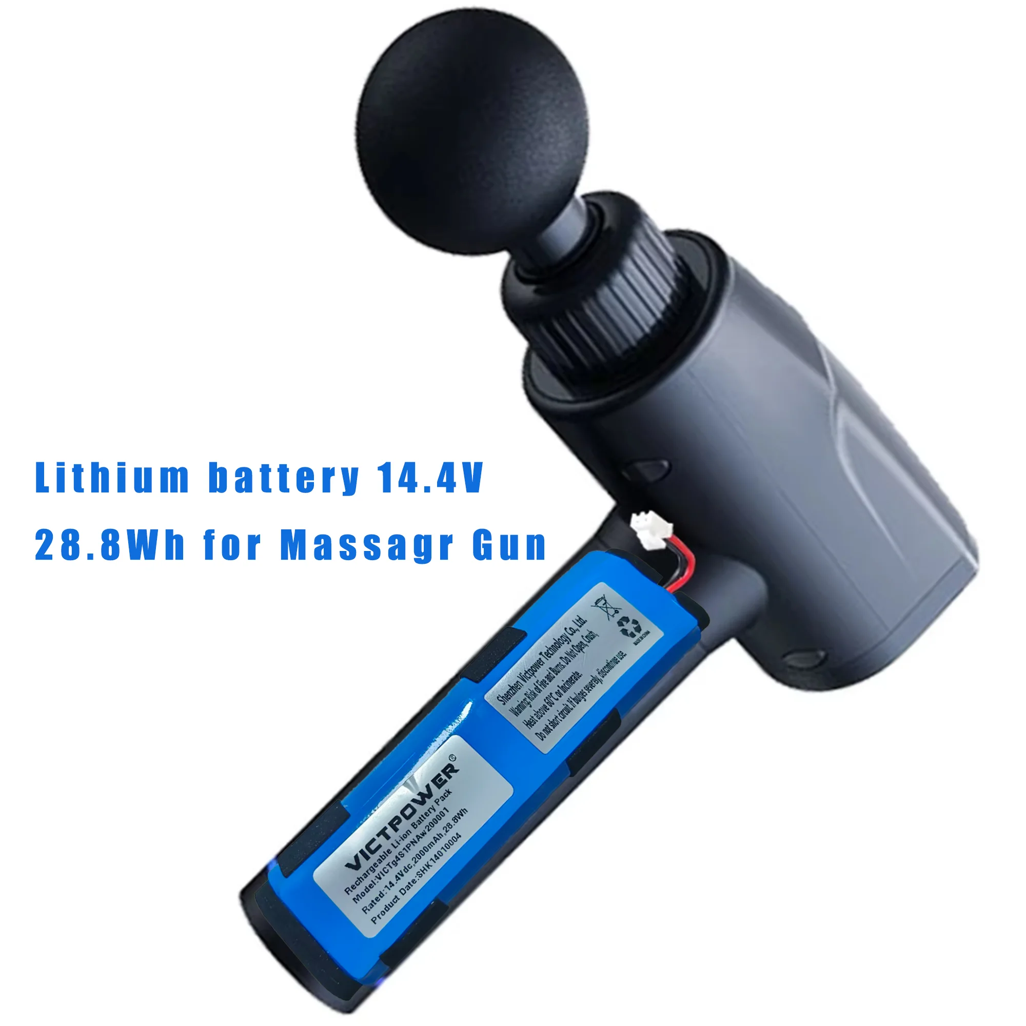 Victpower High Capacity 14.4V 28.8Wh 2000mAh Li-ion Rechargeable Battery Pack for Massage Gun,Fascia Gun