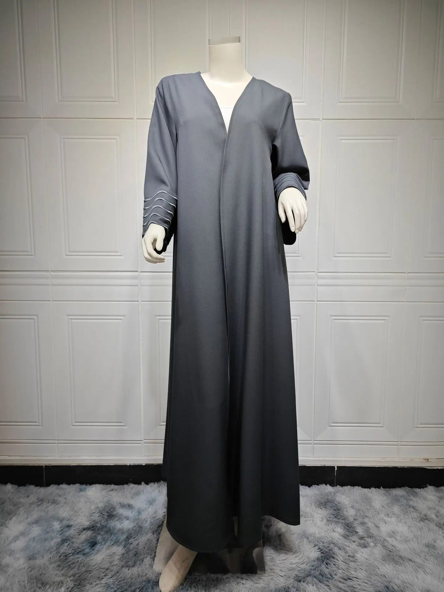 2024 New Dubai Open Abaya with Hijab for Muslim Women Arab Turkey Abayas Spring Autumn Cardigan Coat Modest Islam Clothing