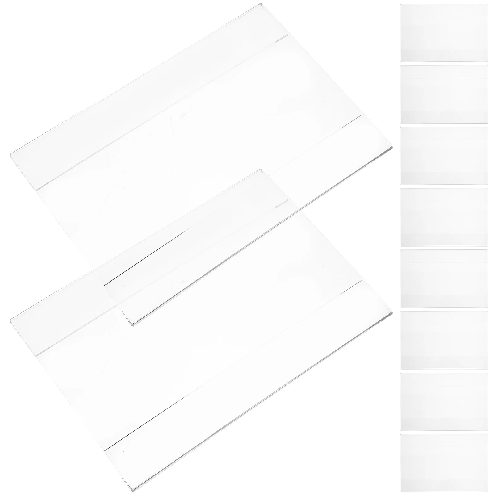 

10 Pcs Show Rack Transparent Price Tag Supermarket Labels Display Stand Holder for Clip White