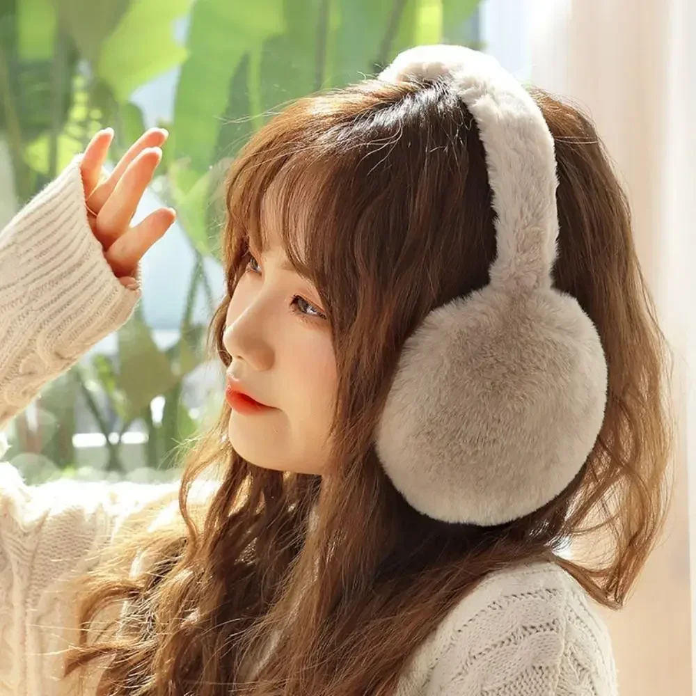 1pc macio de pelúcia orelha mais quente inverno quente earmuffs cor sólida capa de orelha ao ar livre proteção contra frio orelha-muffs dobrável earflap moda