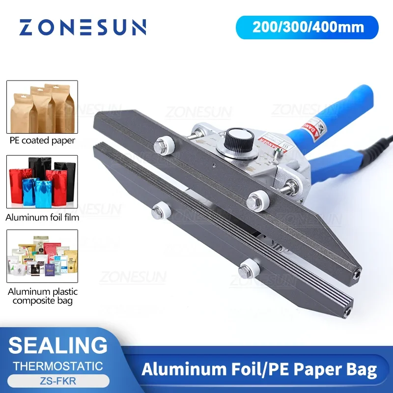 ZONESUN mesin penyegel genggam, ZS-FKR200C penyegel tas Foil aluminium panas konstan