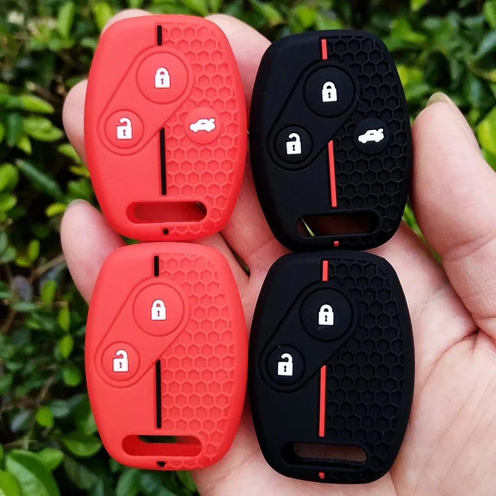 Silicone Key Case Cover for Honda Civic Accord VII Crv Frv Insight Shuttle Stream Jazz Keyless Accessories Keychain 2/3 Buttons