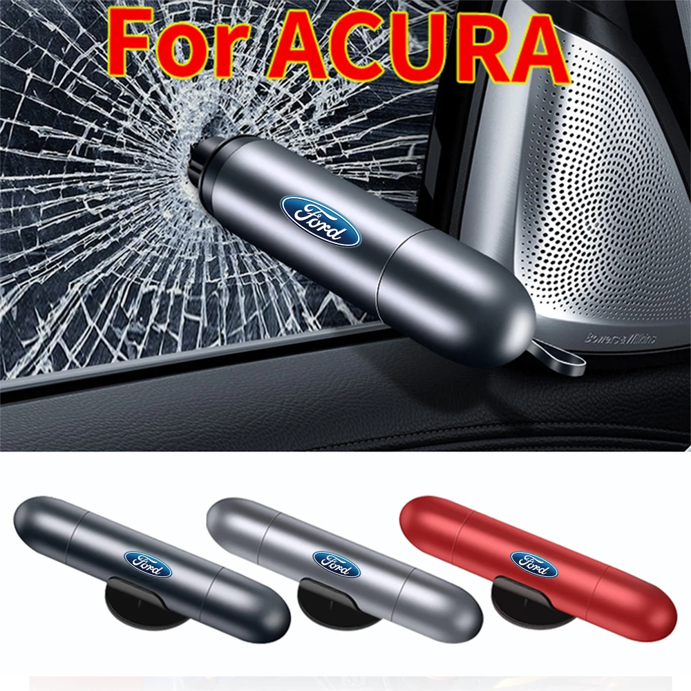 Car Safety Hammer Window Breaker Emergency Seat Belt Life-Saving Escape Tool Center Cover For Ford Mustang Kuga FOCUS 2 3 Mondeo
