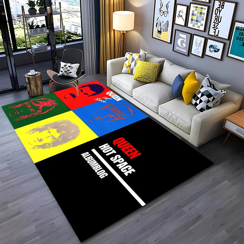 3D HD Printing Band Room Carpet Q-Queen Living Room Rugs Bedroom Sofa Doormat Kitchen Decor Mat Kid Game Non-slip Floor Alfombra