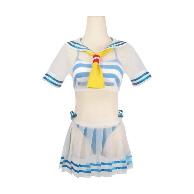Maillot de bain cosplay pour filles, jupe courte d'été trempée, vêtement de marin, Berbeda Dari Nol Rem Kostum