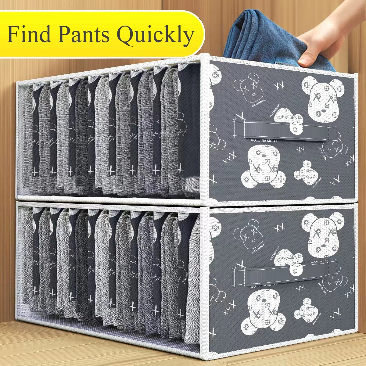 Pants Organizers of Cabinets and Drawers Underwear Organizer in Closet Wardrobe Organizer for Clothes T-Shirt Storage Box