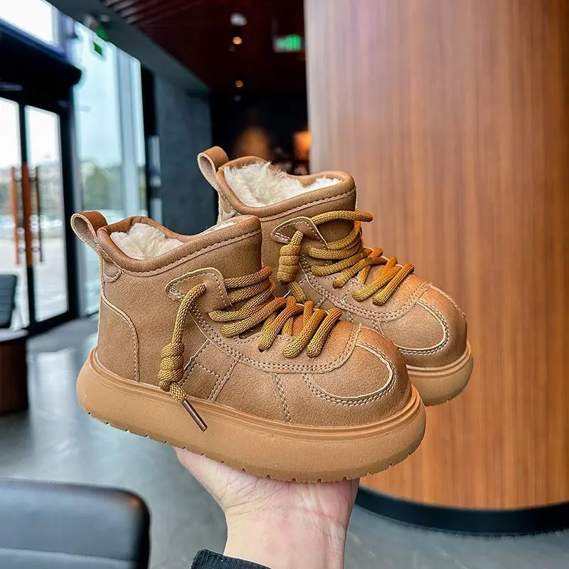 

Kids Waterproof Snow Boots Warm Fleece Lined Winter Shoes for Boys Girls Non Slip Sole Toddler Casual Outdoor Footwear