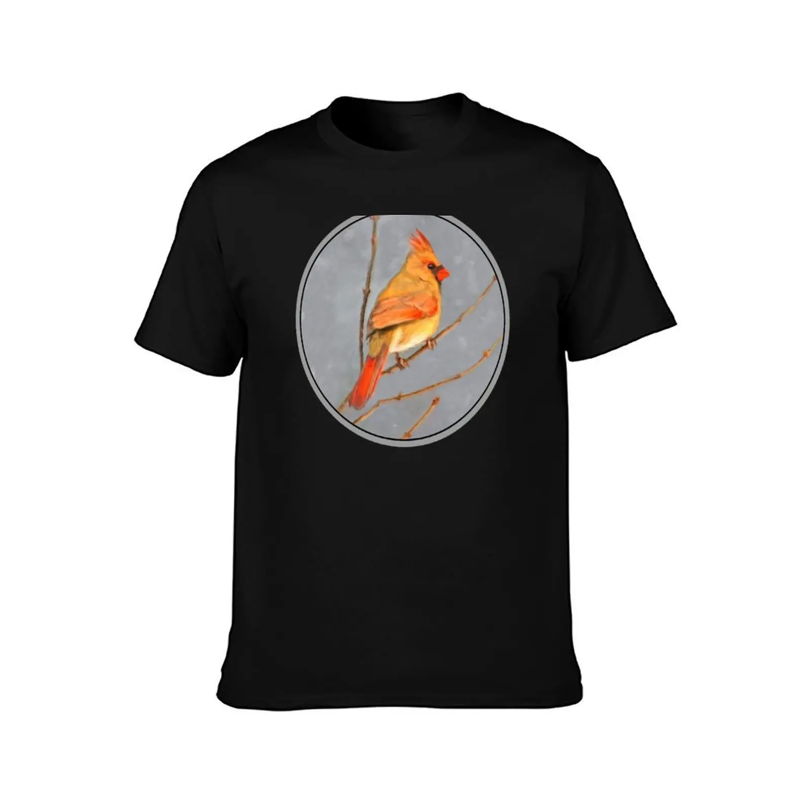 Cardinal on Branch T-Shirt t shirts for man cotton soft T-Shirt