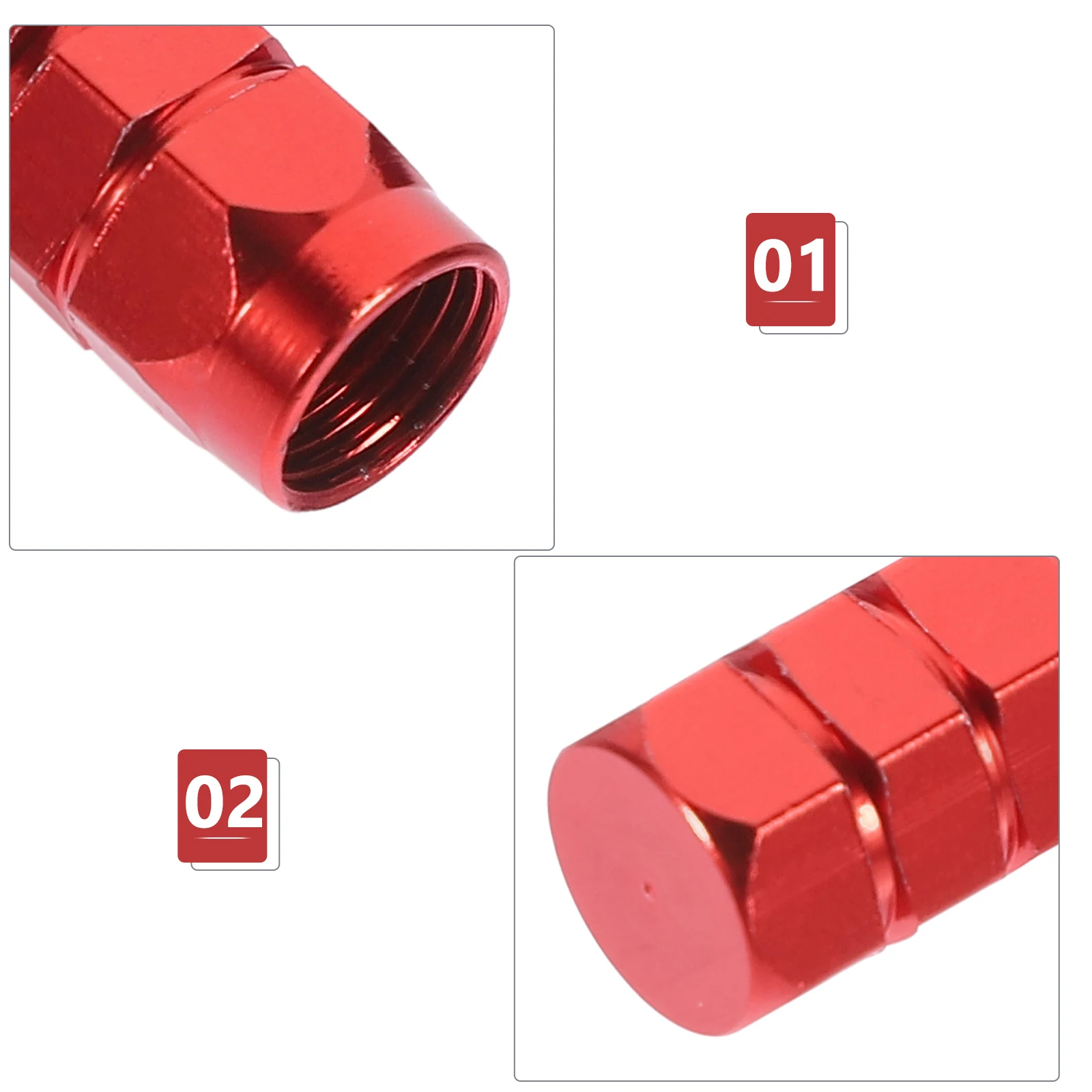 

4 pcs Aluminum Alloy Valve Caps Durable Dustproof Waterproof Fit for Cars Trucks Pickup Tyre Air Stem Wheel Cover