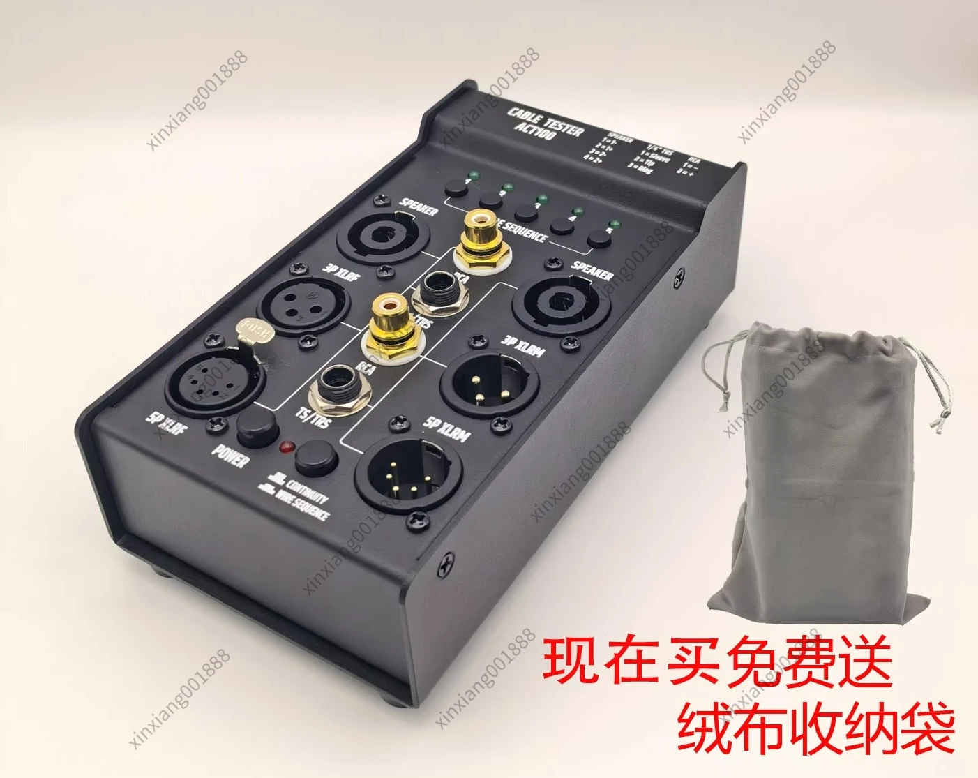 For XLR 6.35 RCA Cable Tester Stage Audio Line Continuity Tester Short Circuit Detection for Microphone Speaker