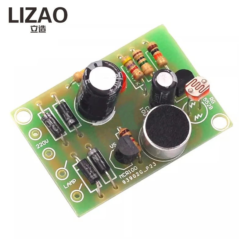 Kit de Interruptor de Retardo Controlado por Voz y Luz DIY, Módulo de Inducción con Sensor de Sonido/Luz para Proyectos de Control de Iluminación en Pasillos