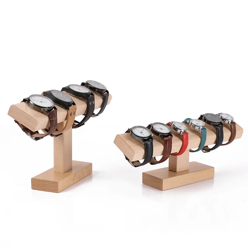 Houten Horloge Display Stands Armband Houder Sieraden Organisator Walnoot Horloge Display Plank Rack Sieraden Doos Rekwisieten Box Case