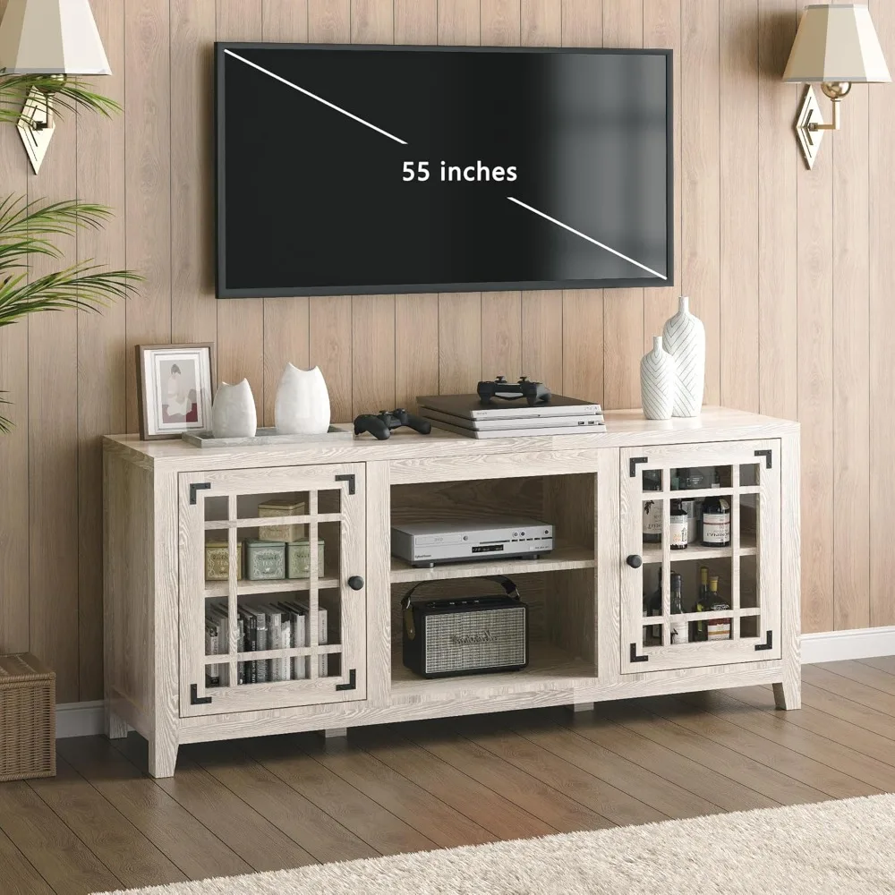 

58'' TV Stand, Entertainment Center for Living Room, Media Console Table with Open Shelf Cabinet, Fit TVs up to 60 Inches