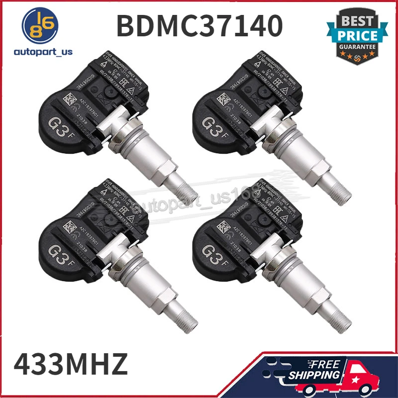 4X FOR Fiat 124 Mazda 2 3 5 (CW) 6 CX-3 (DJ1) CX-5 (KF) CX-9 (TB1) 433MHz BDMC37140 BDMC-37140 TPMS Tire Pressure Monitor Sensor