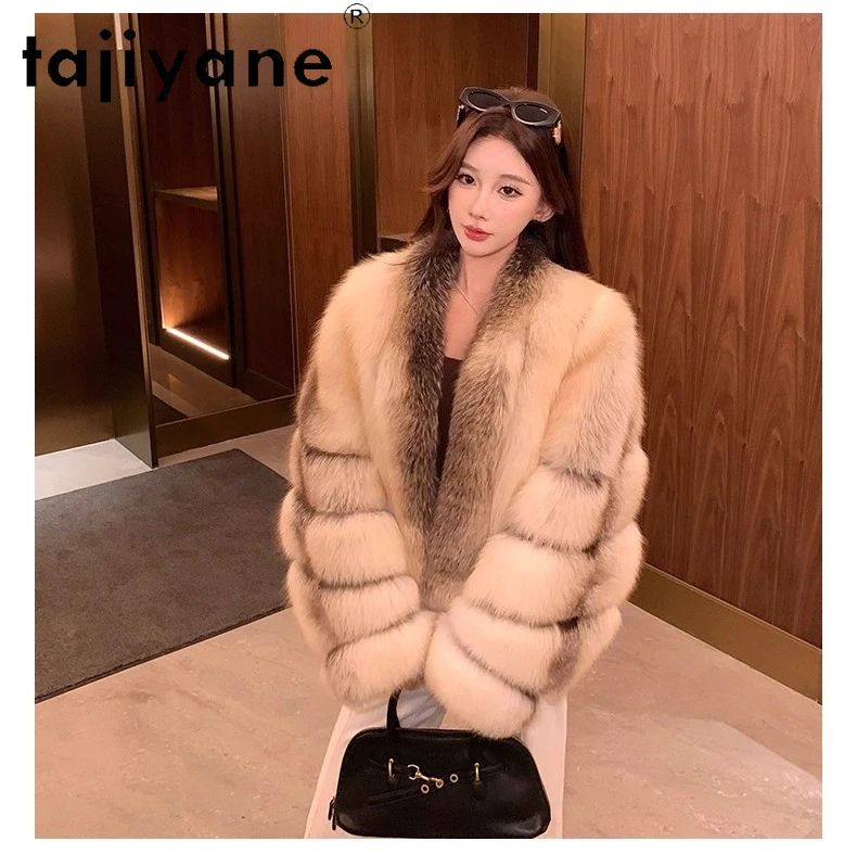 TAJIYANE Natürliche Fuchs Pelzmantel Frauen Luxus Echt Goldene Insel Fuchs Pelz Kurze Jacken Warme Mäntel Winter Frau Kleidung 2025ба