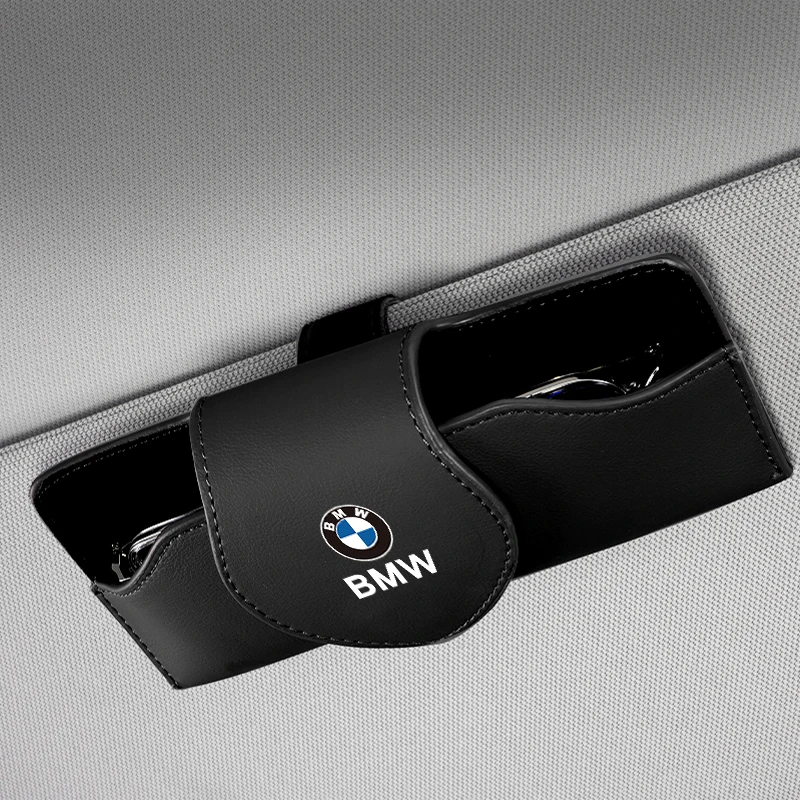 BMW Car Glasses Box Sun Visor Leather Sunglasses Holder Clamp For F30 F10 E90 F20 E46 E60 E70 E39 E36 E87 X7 E92 Car Accessories