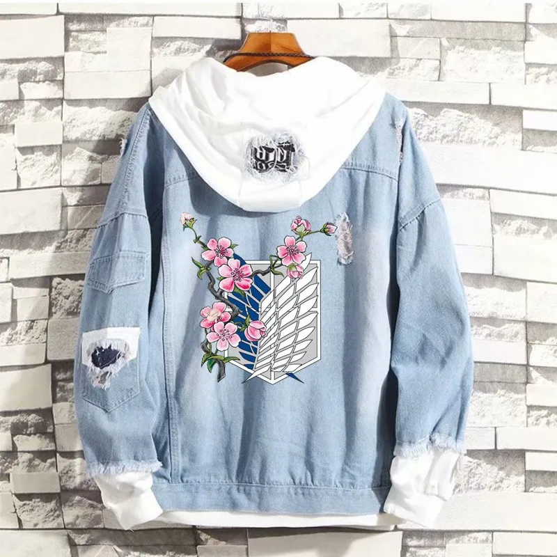 進撃の巨人-フリーウィングジャケット-フェイクツーピース-スウェットシャツ-秋トップ-長袖-カジュアル-アウター-メンズ-シンプルスタイル