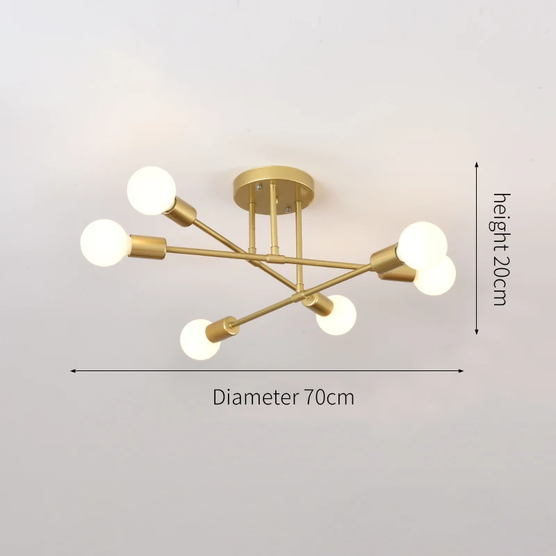 ludengchaoshi Retro Industrie Schmiedeeisen Material 6 Köpfe LED Deckenleuchte Home Leuchte Moderne Wohnzimmer Licht E27 Dekoration Licht 7