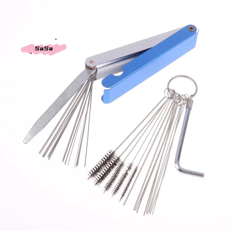 مجموعة أدوات تنظيف المكربن - فرش إبر إزالة الأوساخ الكربونية لصيانة المنشار الكربوني للدراجات النارية ATV